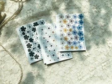 可愛水彩花卉貼紙 3款 105x148