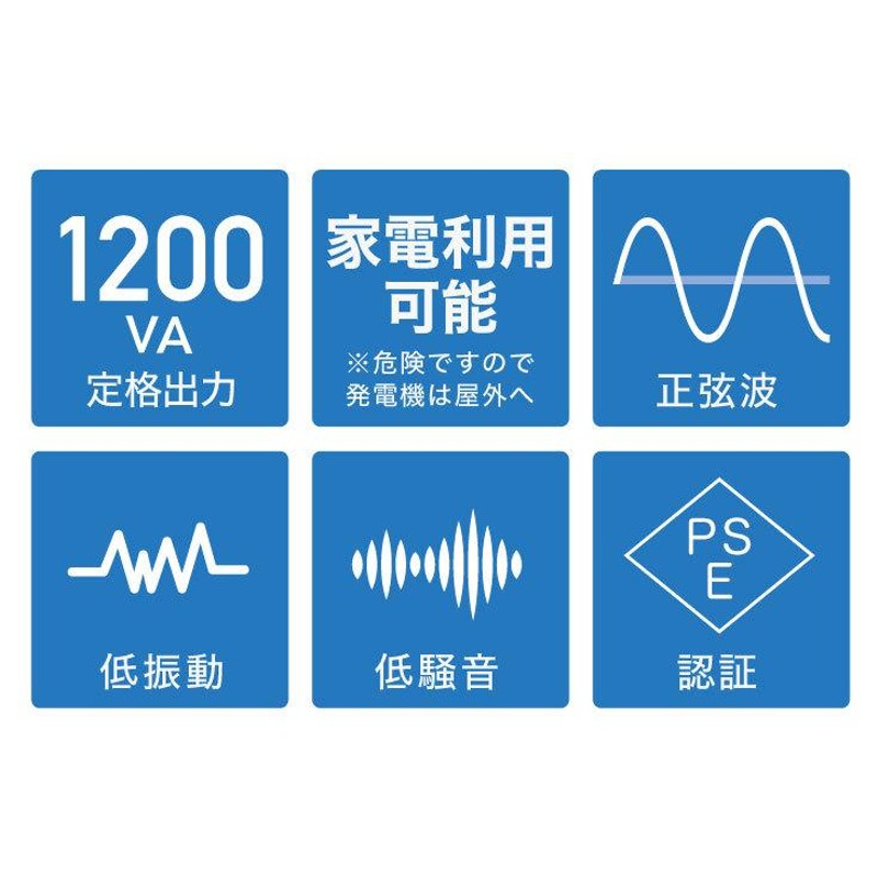 ハイガー公式 インバーター発電機 静音 小型 家庭用 ガソリン