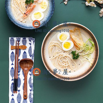 陶瓷碗拉面碗餐具套裝吃面碗家用面條斗笠飯碗湯碗【淘夢屋】