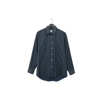 Back to Green-經典圖騰長袖襯衫深藍變形蟲hh-06//vintage shirt
