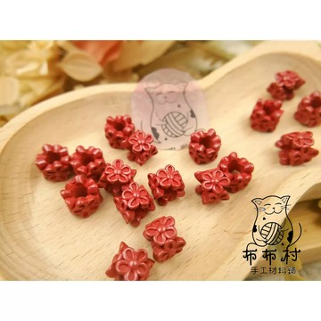 硃砂帝王砂硃砂 五瓣花環 水晶文玩飾品T5