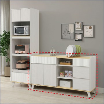 5尺收納櫃 餐櫃 餐邊櫃 電器櫃 廚櫃 廚房櫃【163B43302】Leader傢居館163-M221