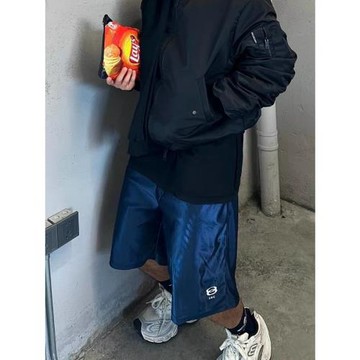 sun72bian 自主25ss經典雙環刺繡休閑超薄透氣寬松五分褲中褲短褲