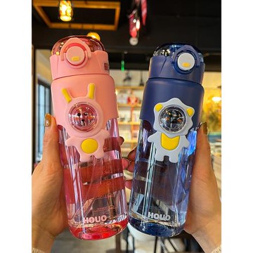 兒童水杯帶吸管男女孩幼兒園小學生上學專用杯子夏季便攜直飲水壺