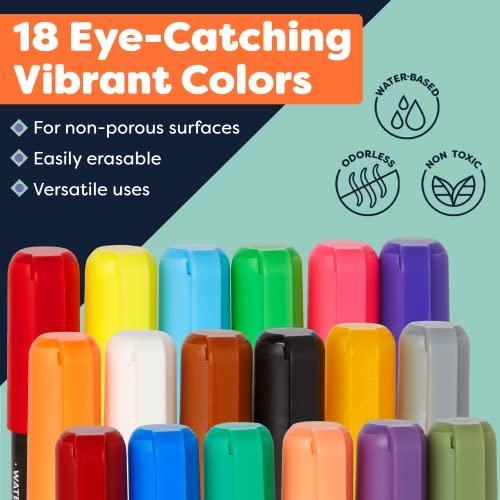 Colourful Art CHALK PENS  MARKERS MEGA 18 Pack, BEST for Kids Art, Menu