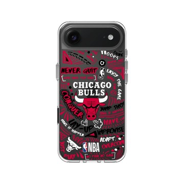 iPhone Air Clear Case（相機按鈕） 透明 - NBA - 塗鴉系列-芝加哥公牛 Chicago Bulls - Graffiti