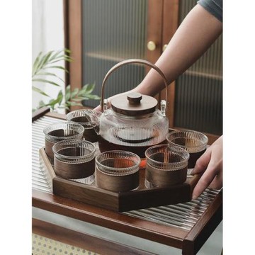 蠟燭煮茶爐溫茶器水果花茶茶具套裝玻璃茶壺茶杯日式保溫加熱底座