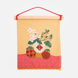 粒繡布面掛飾 蘋安花瓶