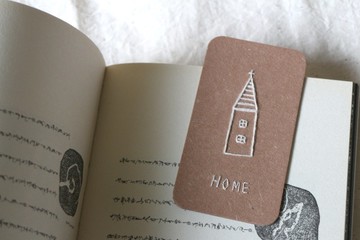 刺繡小卡 /  HOME 房子書籤