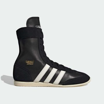 Adidas 愛迪達 Japan H W [JS4036] 女 運動休閒鞋 舒適 黑米 拳擊靴 高筒 黑白
