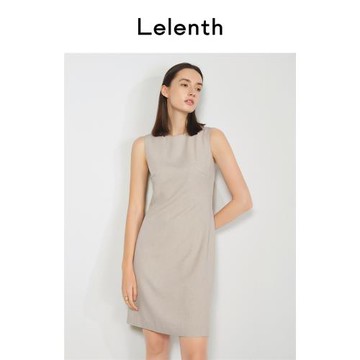 秋季通勤氣質西裝連衣裙卡其色顯瘦內搭職業連衣裙黑色無袖包臀裙