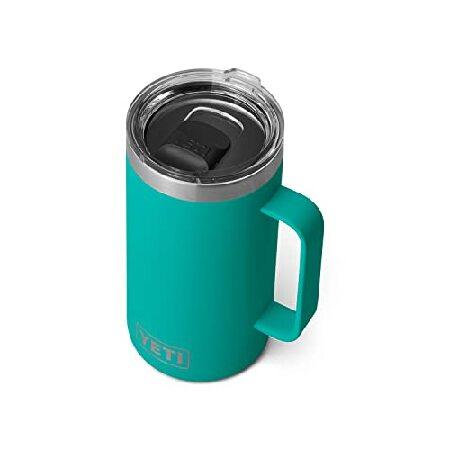 YETI Rambler 24 oz Mug, Vacuum Insulated, Stainless Steel with MagSlider Lid, Aquifer Blue