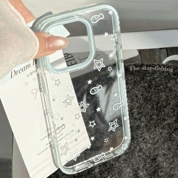 台灣出貨❤ins風星星小魚適用iPhone16蘋果15pro max手機殼14小清新1311