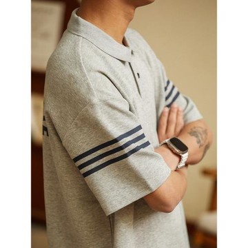 夏季新款POLO衫短袖T恤男士美式復古ins潮牌寬松休閑保羅翻領上衣