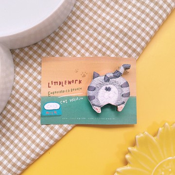 刺繡別針/燙貼 | 貓咪系列 | 貓咪屁屁 | 兩色| Littdlework