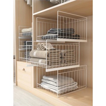 衣柜收納分層神器深柜內抽屜拉籃改造免打孔毛衣隔板抽拉式置物架