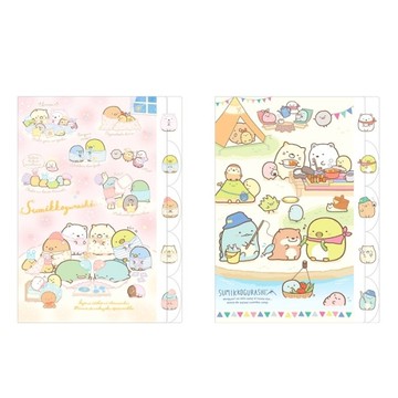 角落生物-小夥伴 5層L型書夾D-睡衣/露營