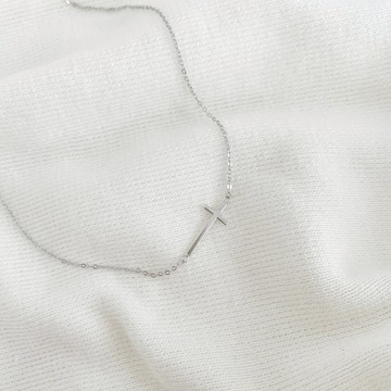 JIN CHA GOD- 十字架純銀項鍊 銀色/金色(兩色) S925純銀/基督