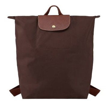 LONGCHAMP LE PLIAGE系列再生尼龍摺疊後背包(中/摩卡)