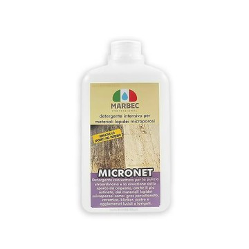 義大利MARBEC馬貝克-MICRONET地板去污超濃縮石材深層清潔劑1L/瓶(多地材適用除垢潔淨液,低起泡無香味微孔地面洗淨劑,磁磚踏痕垢立淨)