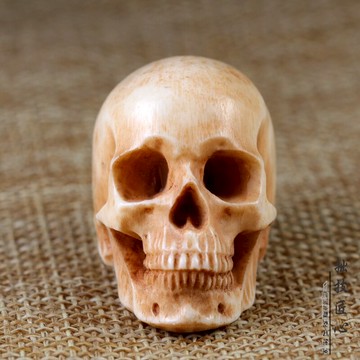 鹿角寫實骷髏尸陀林主三通佛腰珠頂珠頭星月金剛菩提文玩手串配飾