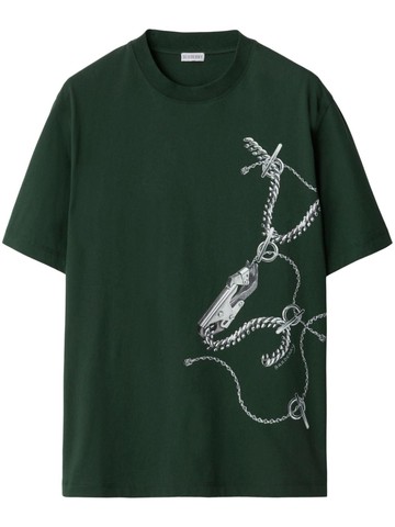 Burberry - Knight Hardware cotton T-shirt - men - Cotton - XXXL - Green