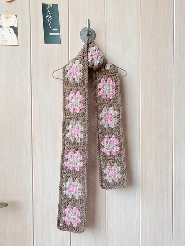 秋冬新款 莫藍迪色系 暖暖經典祖母方格小圍巾