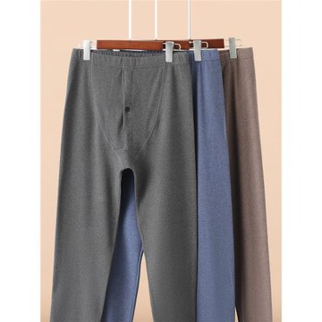 秋冬款爸爸保暖褲內穿中老年線褲薄款老人秋褲中年男士打底褲襯褲