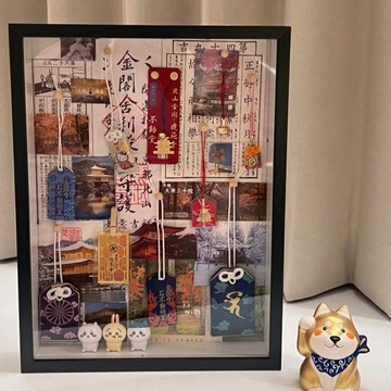 【台灣出貨】御守收納相框旅遊周邊紀念品整理透明防塵盒diy手工可掛牆置物架收納相框  照片收藏盒 透明防塵盒 展示架