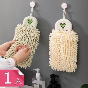 【荷生活】雪尼爾強力吸水材質加寬加厚超柔軟不掉毛屑擦手巾-1入