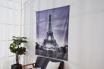 法國巴黎埃菲爾鐵塔 牆壁掛布 客廳房間裝飾背景布幔掛毯掛布