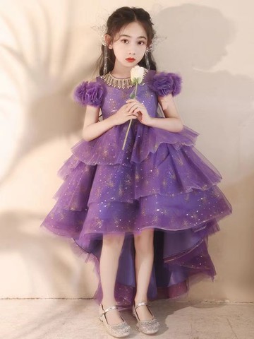 新款兒童禮服公主裙小女孩生日宴花童主持人蓬蓬紗鋼琴走秀演出服