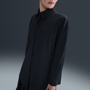 【NIKE】AS W NK 24.7 DF LS SHIRT WVN 女 長袖上衣 襯衫 黑色-HQ0237010
