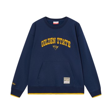 M&N NBA CITY POCKET CREW 袋鼠口袋 絨毛繡字 長袖上衣 勇士隊