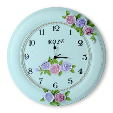 歐式客廳創意時尚藝術裝飾掛鐘靜音臥室時鐘大掛鐘表玫瑰石英鐘表