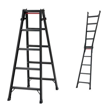 長谷川Hasegawa-黑色輕量鋁梯A字梯直梯兩用梯RHB-15