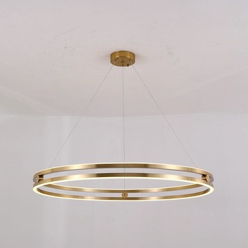 北歐現代極簡約創意客廳圓環臥室書房餐廳燈設計師圓形樣板房吊燈