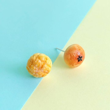 紅豆與菠蘿麵包黏土耳環