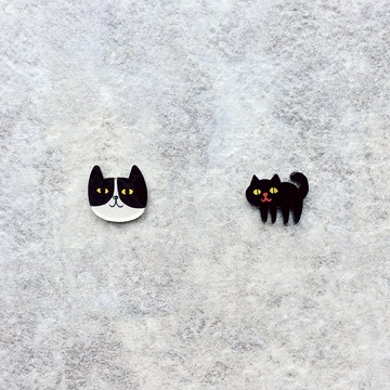 Pista丘手繪耳環 / 動物-賓士貓+全身