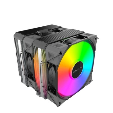 MONTECH 君主 NX600 ARGB  6導管 雙塔雙風扇《黑》(高16cm)