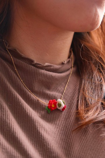 2024新春過年鈎針編織 頸*雪兔+山茶花