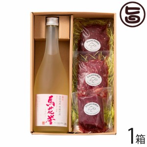 ギフト 化粧箱入り フジチク 馬刺しと焼酎の晩酌セット 梅 ふじ馬刺し 上赤身、ユッケ、本格米焼酎 馬花誉