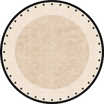 絨類地毯 FANGGE 方格 地毯 地墊 法式客廳地毯 直徑80cm 圈絨圓形地毯 臥室床邊毯 梳妝台圓毯 防水地墊 免洗可擦