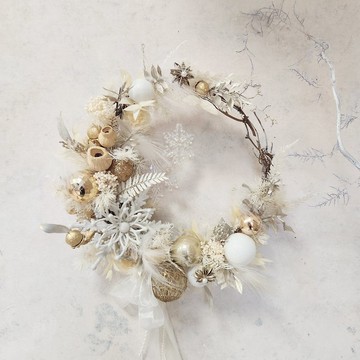 永夜森林花圈-白金款 永生雪松 聖誕禮物 交換禮物