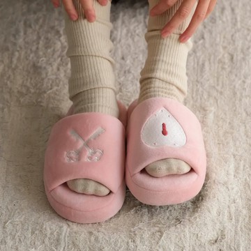 韓國 nomia 刺繡雲朵室內拖鞋 玫瑰粉 - M