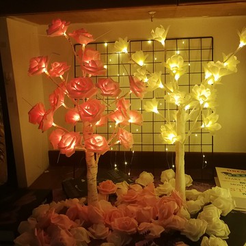浪漫玫瑰花彩燈樹燈網紅少女心房間裝飾擺設臥室布置創意氛圍ins