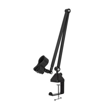 簡約桌面金屬折疊懸臂麥克風支架卡扣式多角度調節加長話筒支撐架