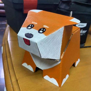 兒童紙殼箱創意紙盒小狗動物玩具可穿戴恐龍手工制作車diy幼兒園