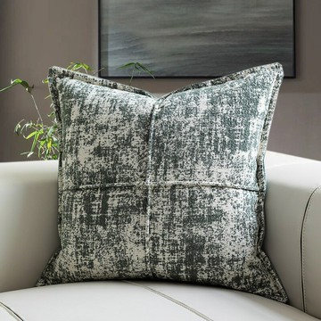 『百貨屋二號』有料美家棉麻抱枕套客廳沙發靠枕墊灰綠色小肌理立體拼接軟裝靠包