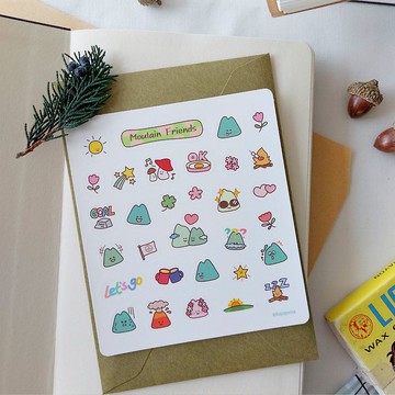 Mountain Friends 防水小貼紙 第一彈  || 一張31枚 10.5x12cm